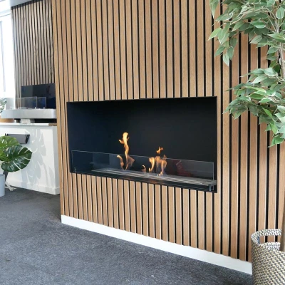 Foco One 1200 - Built-in bioethanol fireplace insert Foco One 1200 - Built-in bioethanol fireplace insert with a sleek black frame