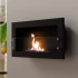 Texas biofire - Black wall mounted bioethanol fireplace with safety glass