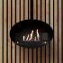 Halifax Black Oval Suspended Bio Fireplace 60 cm