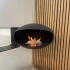 Ceiing-mounted bioethanol fireplace Cocoon Aeris Black with steel mounting rod