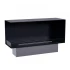 Foco Corner Left 1200 - Modern corner bioethanol fireplace with a sleek black frame and vibrant flames.