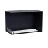 Foco Corner Left 800 - Modern left-sided corner bioethanol fireplace with sleek black design and tempered glass.