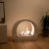 Floor Fireplace with Wide Arch in White