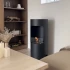 Montgomery Black open free-standing bioethanol fireplace in wood stove design