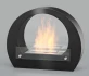 Ethanol stand fireplace in black with wide arch