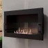 Texas biofire - Black wall mounted bioethanol fireplace with safety glass