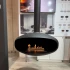 Icon Fires The ICONIC large black ceiling mounted bioethanol fireplace with a diameter of 90 cm