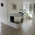 Three-sided freestanding bio ethanol fireplace in white