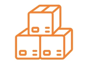 Cardboard boxes icon orange