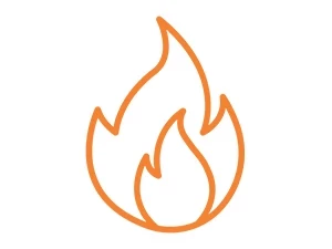 Flame icon orange